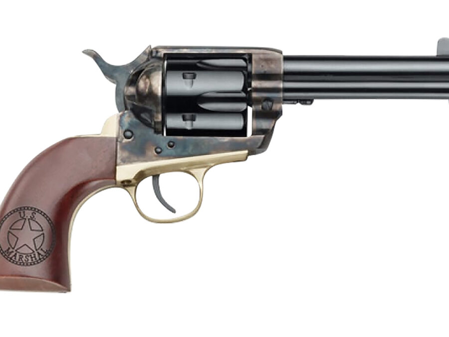 Pietta HF45USM434/COMB 1873 Great Western II U.S. Marshal 45 Colt (Long Colt) 6rd 4.75" Blued Steel Barrel & Cylinder Blued Steel Frame, Walnut Engraved Grip, Exposed Hammer, Includes 45 ACP Cylinder