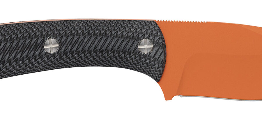 Browning 3220499B Back Country  Small 2.75" Fixed Deep Belly Skinner Plain Blaze Orange Ceramic D2 Steel Blade, Black G10 Handle