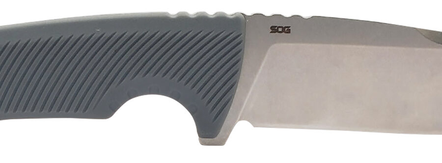 S.O.G SOG17060243 Tellus FX 4.20" Fixed Clip Point Plain Stonewashed Cryo 440C SS Blade, Wolf Gray Textured GRN Handle, Blister Pack