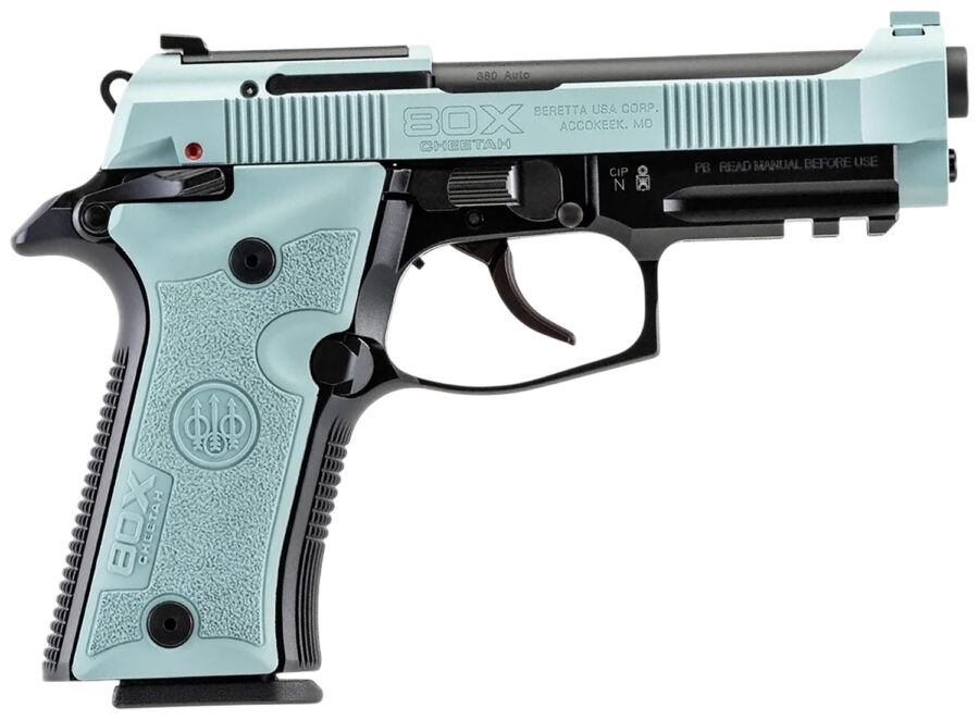 Beretta USA SPEC0715A 80X Cheetah Tactical Micro-Compact Frame 380 ACP 10+1 4.40" Black Barrel, Blue Steel Optic Ready/Serrated Slide, Blue Aluminum Frame w/Beavertail & Picatinny Rail, Vertec Grip