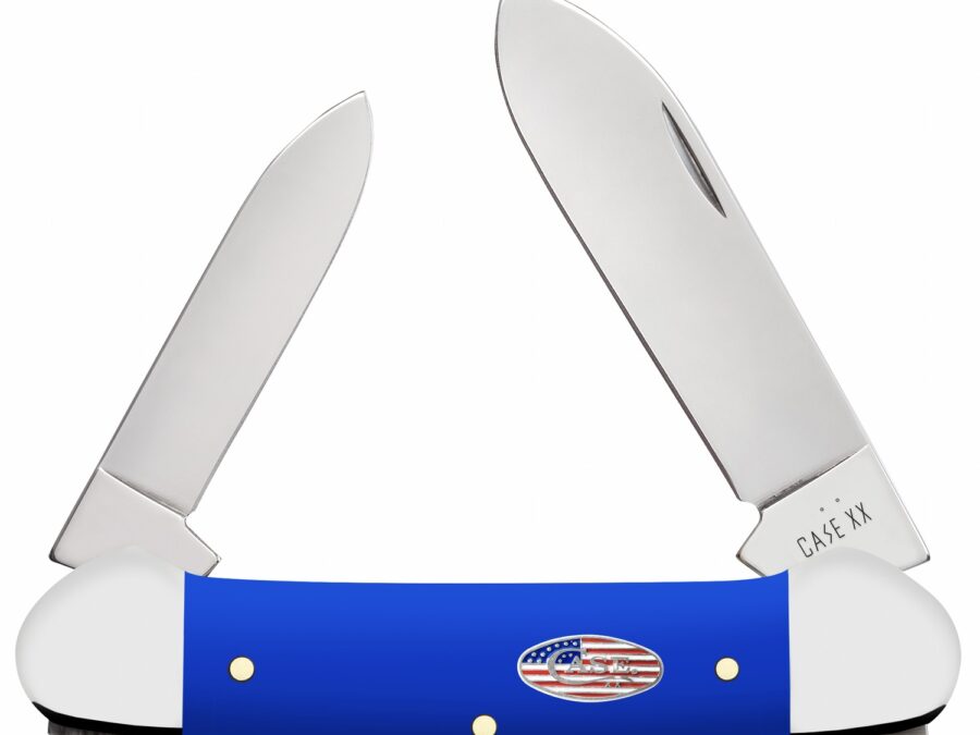 Case 16404 Canoe  Folding 1.97" Pen/2.60" Spear Plain Tru-Sharp SS Blade, Smooth Royal Blue Synthetic Handle