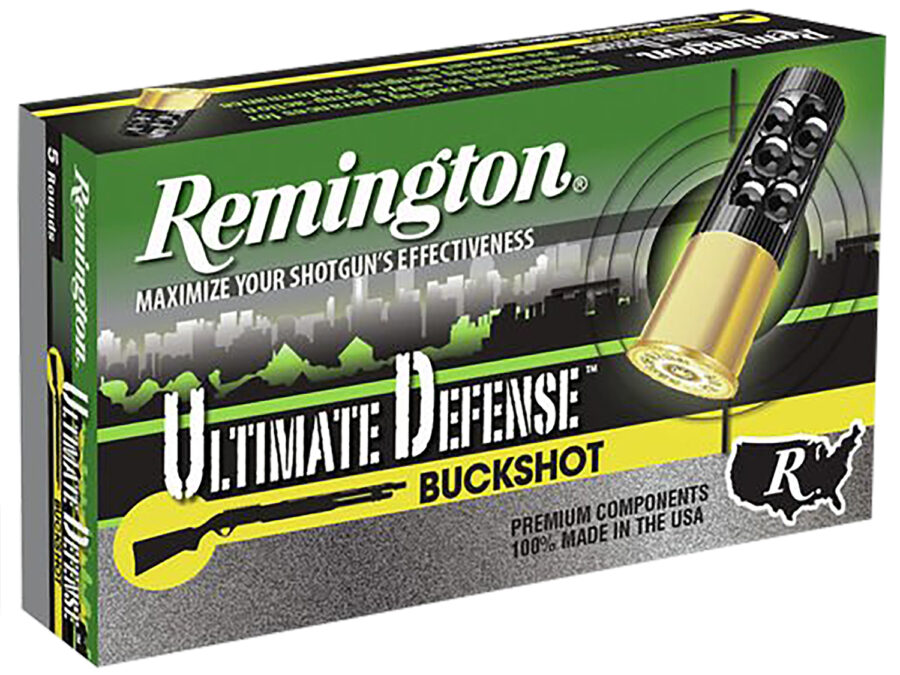 Remington Ammunition 20639 Ultimate Defense Buckshot 12Gauge 3" 4Buck Shot 5 Per Box/20 Case