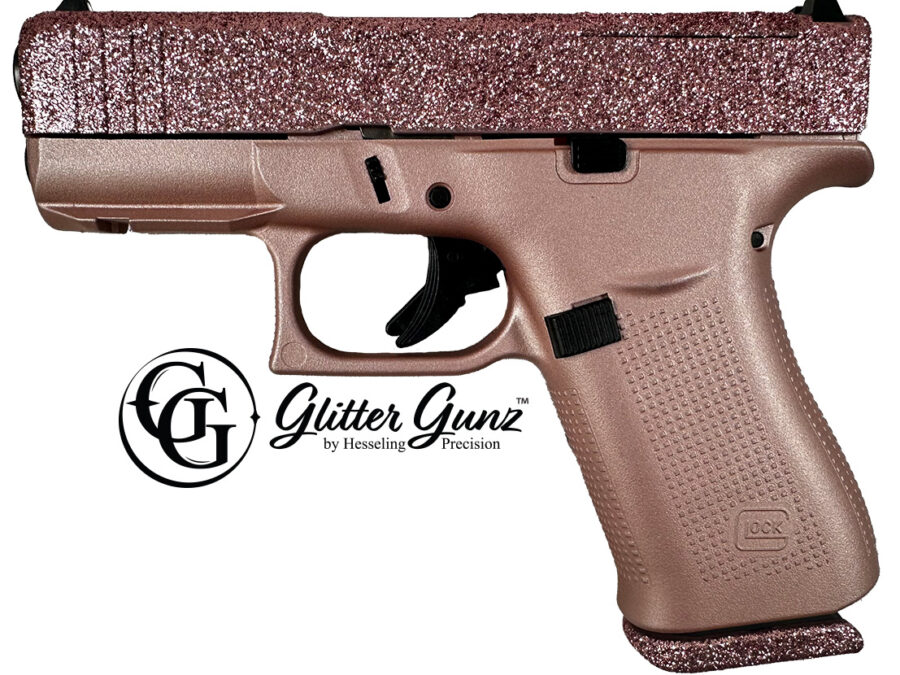 GLOCK 43X MOS 9MM 3.41 ROSE GOLD GLITTER GUNZ