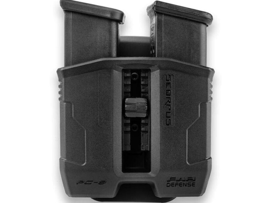Fab Defense PG Double Magazine Pouch For Glock 9mm With Paddle and Belt Loop