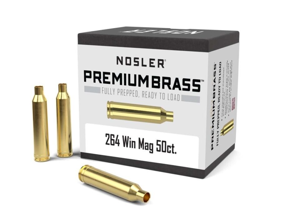 Nosler Unprimed Brass Rifle Cartridge Cases .264 Win Mag 50/ct