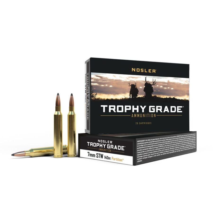 Nosler Partition Trophy Grade Rifle Ammunition 7mm STW 140 gr PSP 3300 fps 20/ct