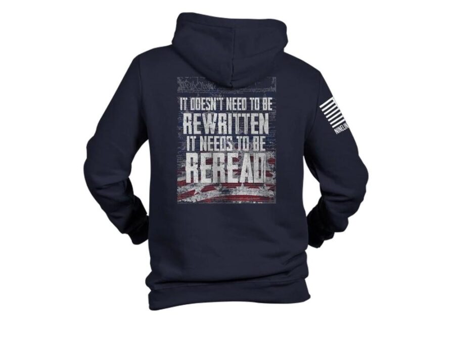 Nine Line Reread Not Rewritten Hoodie Navy 2XL