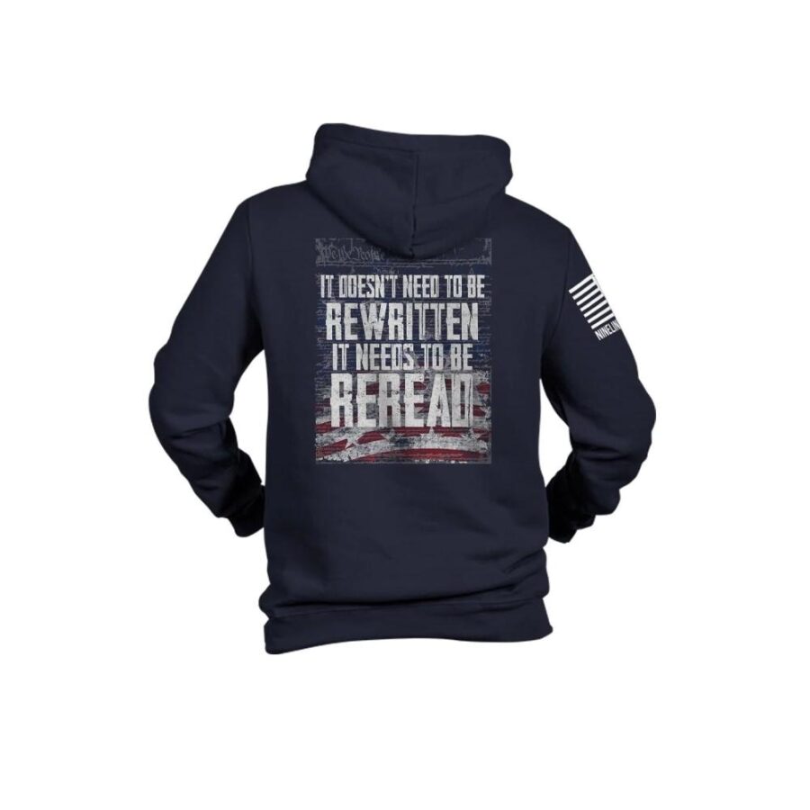 Nine Line Reread Not Rewritten Hoodie Navy 2XL