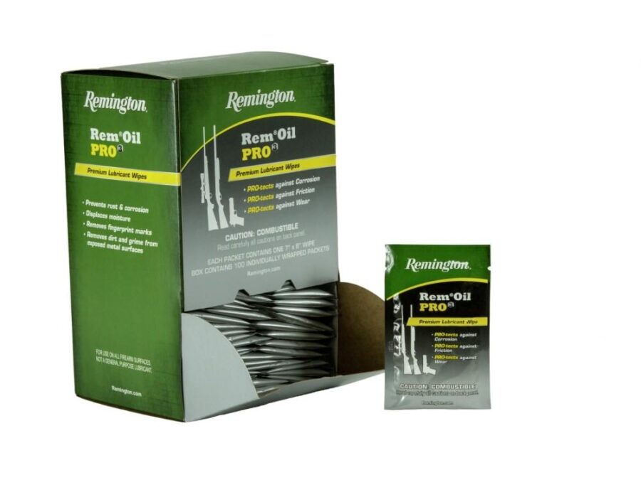 Remington Pro3 Premium Lubricant & Protectant Individual Wipes Box 100/ct