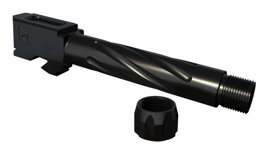 Rival Arms RA20G202A Precision  9mm Luger Compatible w/Glock 19 Gen3-4, 4.02" Fluted Threaded Black PVD Stainless Steel