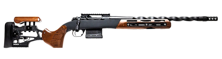 Horizon Firearms HRFMAX22CM18R Venatic Max 22 Creedmoor 5+1 18"  Nano Flat Black Fluted Threaded Barrel, Black DLC Aluminum Receiver w/Picatinny Rail, Woox Furiosa Aluminum/Wood Stock, Right Hand