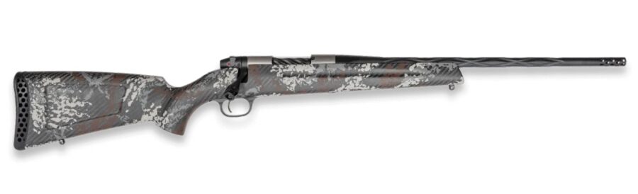 Weatherby MBP01N65RWR3B Mark V Capra 6.5 Wthby RPM 2+1 21" Graphite Black Cerakote Fluted Threaded Barrel Titanium Receiver Drilled & Tapped Receiver Exposed Carbon w/Gray, White & Rust Sponge Accents