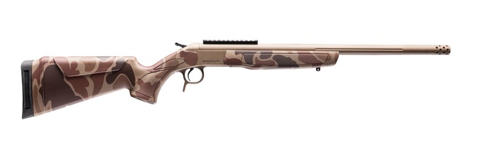 CVA CR4434DC Cascade Takedown 223 Rem 1rd 20" Flat Dark Earth Cerakote Stainless Steel Threaded Barrel & Receiver w/Picatinny Rail, Duck Camo Synthetic Stock