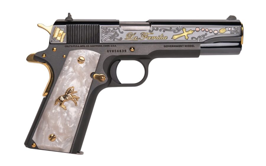 CNC COLT 1911 LA FAMILIA 38 SUP 5IN BARREL 9RD BLUED ENGRAVED 1 OF 300 CNCLAFAM