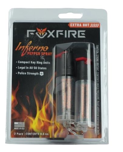 FOX LABS FOXFIRE INFERNO - PEPPER SPRAY TWIN PACK KEYRING