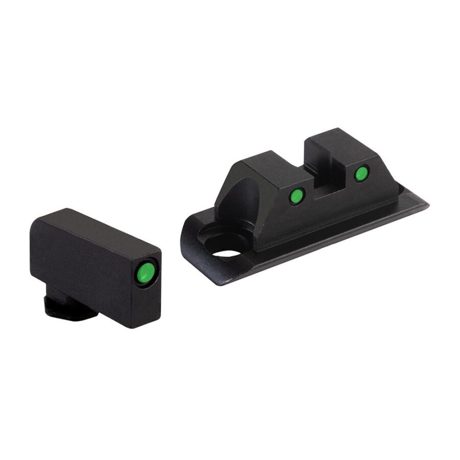 Ameriglo Optic Compatible Sight Set for Glock Gen 5 A-Cut Green with Black Front and Back