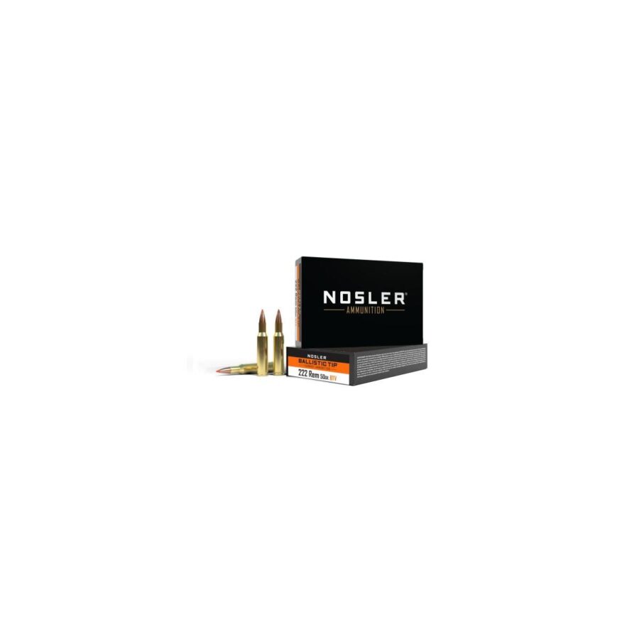 Nosler Ballistic Tip Rifle Ammunition 222 Remington 50gr PT 20ct