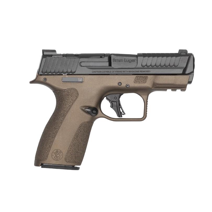 S&W Shield-X Midnight Bronze Handgun 9mm Luger 13(1)&15(1)rd Magazines 3.6" Barrel Thumb Safety