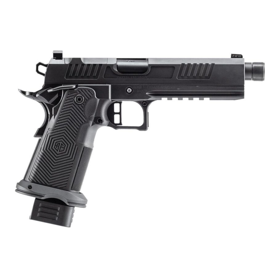 Alpha Foxtrot AF1911-Romulus MOS Adapter Handgun 9mm Luger 17(1) & 20rd(1) Magazines 5" Threaded Barrel DLC Black