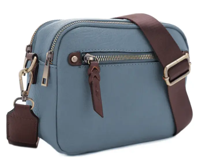 JESSIE & JAMES BEVERLY CONCEALED CARRY CROSS BODY CAMERA BAG 8.75 L X 6.5 H  X 3 W ( TEAL )