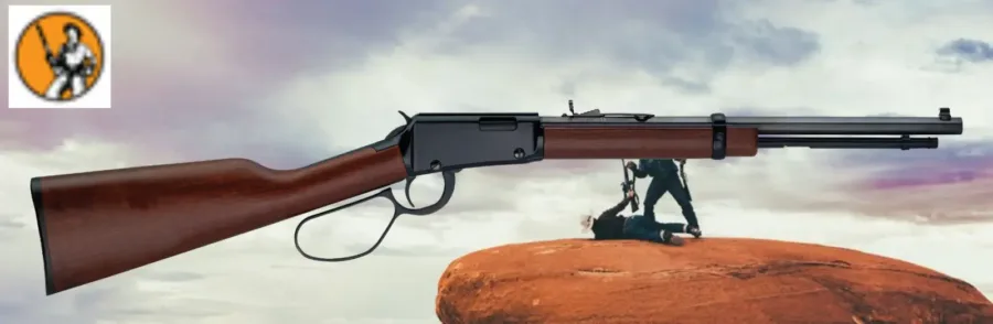 HENRY H1 FRONTIER CARBINE LG LOOP LEVER RIFLE RIL 22 S/L/ LR 16.5 IN OCT BBL BLUE/ WALNUT PG 13 RD