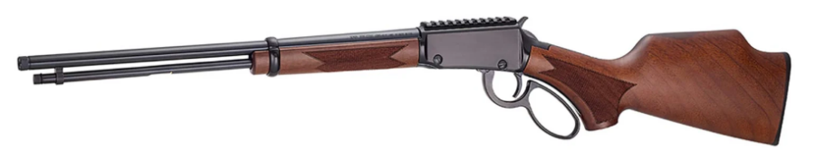 HENRY H1 SPORTER LEVER RIFLE RIL 22 WMR 18.5 IN THD BBL BLUE/ WALNUT PG 12 RD
