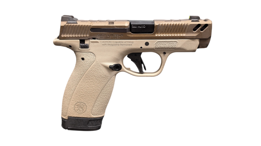 SMITH & WESSON PC BODYGUARD 2.0 CARRY COMP TWO TONE TAN 380ACP PISTOL 3.1" M.S 1-10RD, 1-12RD MAG