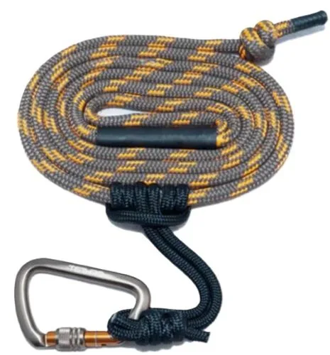 TETHRD 11MM TREE/LINEMAN 8' - W/CARABINER ORANGE
