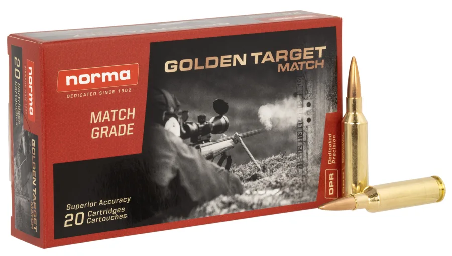 Norma Ammunition 20160392 Dedicated Precision Golden Target Match 6mmCreedmoor 107gr Hollow Point Boat Tail 20 Per Box/10 Case