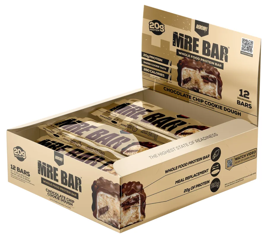Redcon1 RC1MREBCCCD12 MRE Protein Bar Cookie Dough 12 Pack