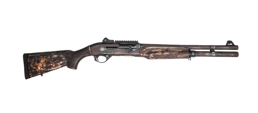 MAC 21000122APOC Apocalypse  12 Gauge Semi-Auto 3" 5+1 18.50" Multicolor Distressed Cerakote Barrel, Multicolor Engraved & Distressed Cerakote Receiver w/Picatinny Rail, Aged, Distressed & Engraved Wo