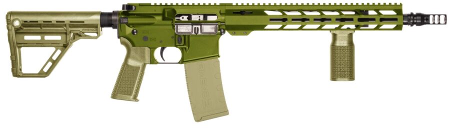 Patriot Ordnance Factory 02549 P-15 Base SMU 300 Blackout 30+1 13.75" Black Nitride Match Grade Barrel, Olive Drab Cerakote Aluminum Receiver w/Picatinny Rail, M-LOK Handguard, Amend2 Adjustable OD Gr