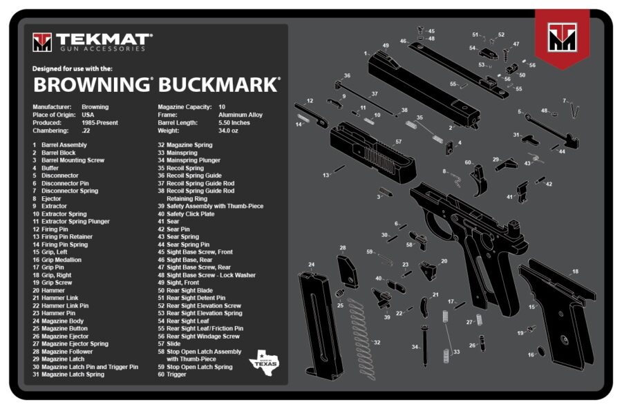 TEKMAT TEK-R17-BROWNING-BM  17X11 BRN BUCKMARK