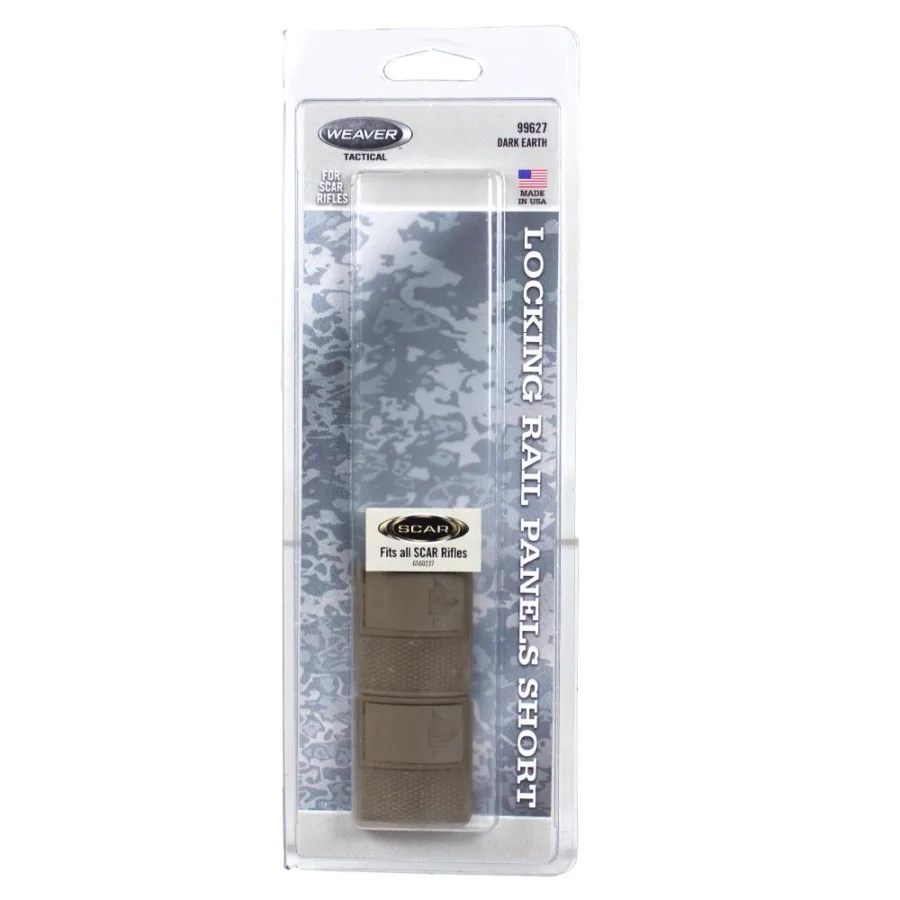 Weaver S.C.A.R. Locking Rail Panels - 1.6 " Short Dark Earth 2/ct