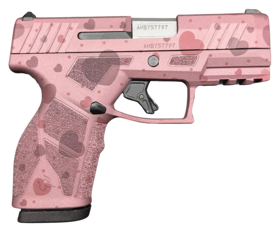 TAURUS GX2 HEARTS 9MM 3.38" PINK HEARTS SLIDE 2-13RD MAGS