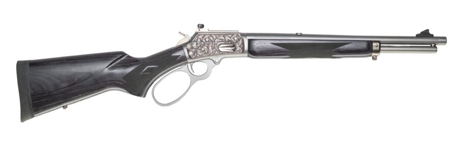 Cnc Firearms CNCRAZ10MM Marlin 1894 SBL Wild Boar 10mm Auto 16" Polished Stainless Steel, Polished Engraved Receiver, Gray Fixed Laminate Stock