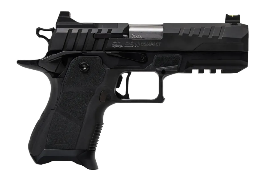 Oa Defense  2311 Pro Compact 9mm Luger 15+1 4.25" DLC Black Steel Optic Ready/Serrated Slide, Black Aluminum Frame w/Picatinny Rail, Black Polymer Grip, Ambidextrous