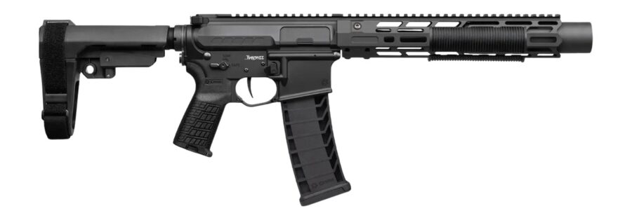 CMMG 94A68CD-AB Zeroed Banshee Mk4 9mm Luger 33+1 6.50" Black Nitride Threaded Barrel, Black Armor Cerakote Aluminum Receiver w/Picatinny Rail, M-LOK Handguard, Black Polymer CMMG RipBrace, CMMG Zeroe