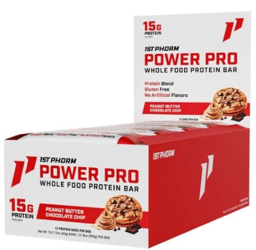 1ST PHORM WHOLE FOOD POWER PRO - BAR PB CHOCOLATE CHIP 15 BARS