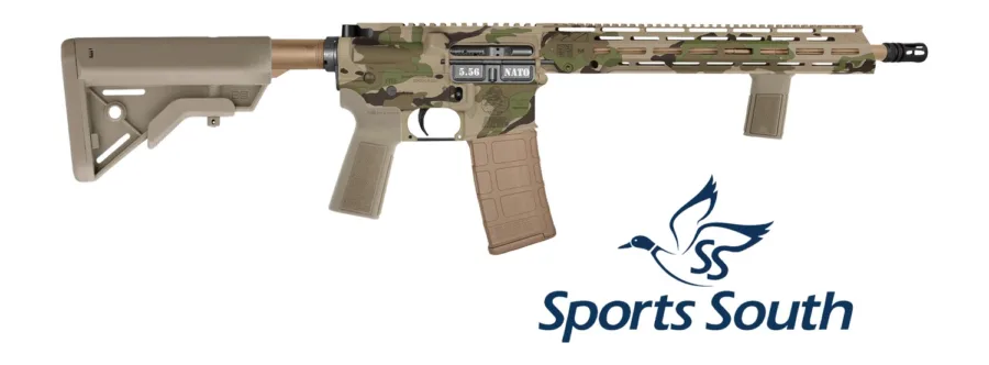 Diamondback DB175AK622 DB15  Sports South Exclusive 5.56 NATO 30+1 16" Threaded Barrel, Swamp Stalker Camo w/Logo Cerakote Aluminum Receiver w/Picatinny Rail, M-LOK Handguard, B5 Bravo MultiCam Polyme