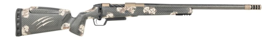 Fierce Firearms  CT Rival XP 2.0 300 PRC 20" Carbon Fiber Threaded Barrel, Smoked Bronze Cerakote Titanium Drilled & Tapped Receiver, Integral Rail Forend, Desert Shadow Camo Adj Comb Carbon Fiber Sto
