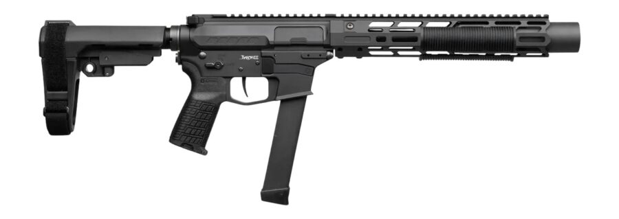 CMMG 99A6832-AB Zeroed Banshee MkGs 9mm Luger 33+1 6.50" Black Nitride Threaded Barrel, Black Armor Cerakote Aluminum Receiver w/Picatinny Rail, M-LOK Handguard, Black Polymer CMMG RipBrace, CMMG Zero