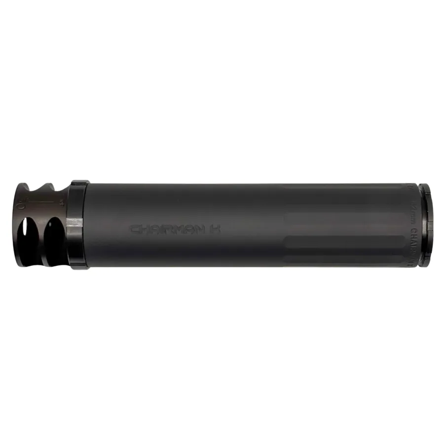BOSS CHAIRMAN K - 5/8X24- BRAKE END CAP 7.62 COMPACT DUTY RATED SILENCER STAINLESS NITRIDED CORE MUZZLE BREAK FOR MAXIMUM MUZZLE CONTROL REDUCED SOUND SUPPRESSION CK-15060-762-SS-58-BR-BLK