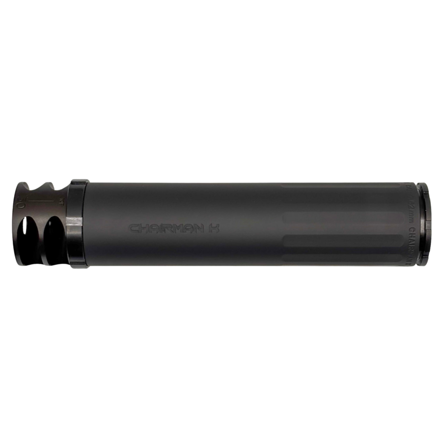 BOSS CHAIRMAN K - 5/8X24- BRAKE END CAP 7.62 COMPACT DUTY RATED SILENCER STAINLESS NITRIDED CORE MUZZLE BREAK FOR MAXIMUM MUZZLE CONTROL REDUCED SOUND SUPPRESSION CK-15060-762-SS-58-BR-BLK