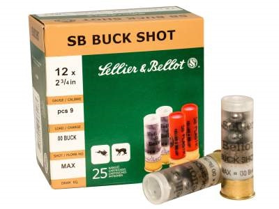 Sellier & Bellot 12 Gauge Ammunition SB12BSG 2-3/4" 00 Buckshot 9 Pellets CASE 250 rounds