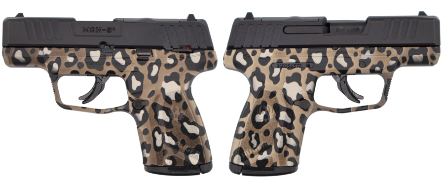RUGER MAX-9 MANUAL SAFETY LEOPARD PRINT 9MM PISTOL BLACK 3.2" OPTIC READY 1-10RD MAGS