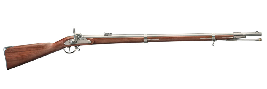Taylors & Company 210035 1854 Lorenz Infantry II Pedersoli 54 Cal Percussion 37" White Steel Round Barrel & Receiver, Fixed Walnut Stock, Musket Cap Percussion, Right Hand