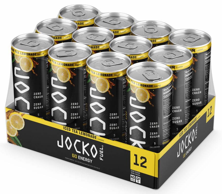 Jocko Fuel 29002 Iced Tea Lemonade Energy Drinks 12oz 12Pack