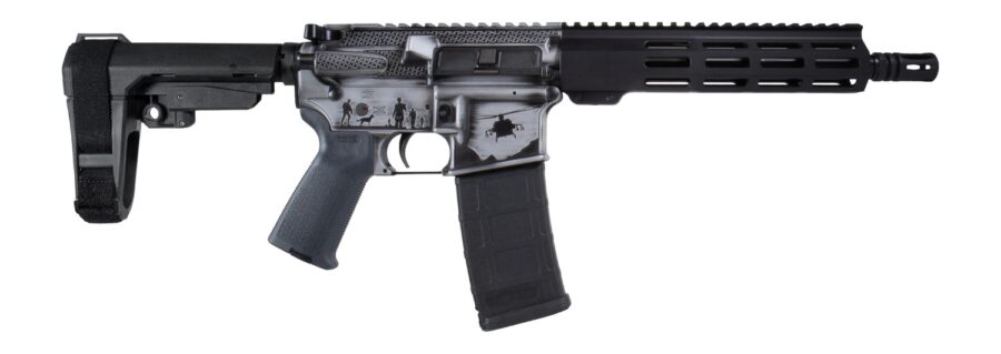 Shark Coast Tactical SCC07435MILGY-P Military 5.56 NATO 30+1 10.50" Black Nitride Threaded Barrel, Aluminum Receiver w/Picatinny Rail, M-LOK Handguard, Polymer SB Tactical SBA3 Brace, Magpul MOE Grip,