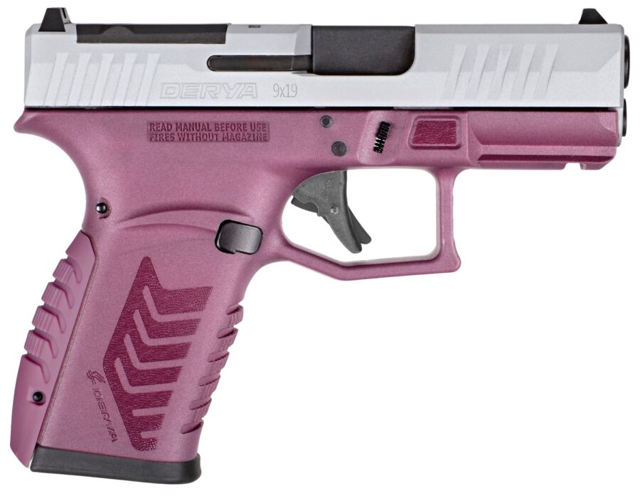 Derya Firearms DY9Z.BCS.TR DY9Z  Sports South Exclusive Micro-Compact 9mm Luger 15+1 3.50" Black Barrel, Silver Optic Ready/Serrated Slide, Black Cherry Polymer Frame w/Accessory Rail, Interchangeable